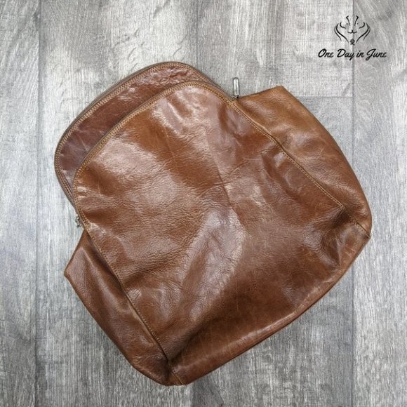 Cristian One Shoulder Italian Leather Backpack - Picture 1 of 13